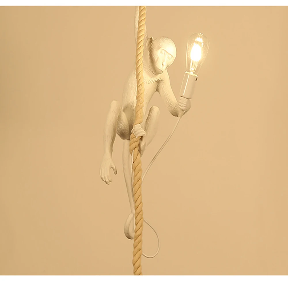 

Modern Resin Monkey Led Pendant Lights, For Home Decoration Living Room Animal Pendant Lamp Bedroom Indoor Lighting Fixture