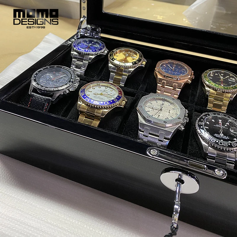 Деревянная коробка для хранения часов 12 подставка под часы деревянное с черной