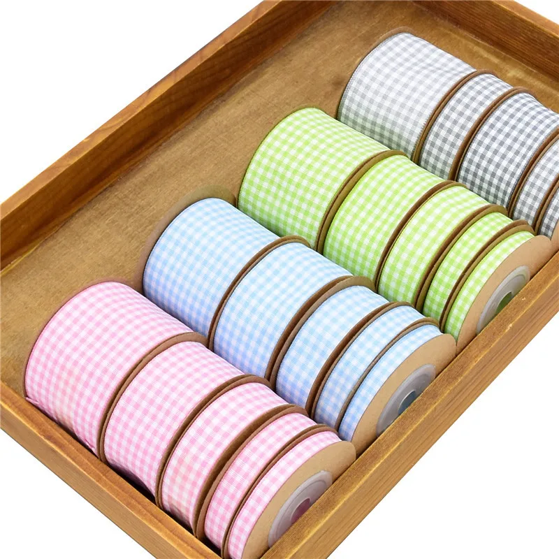 (5m/lot) Grid Lattice Printed Ribbon Gifts Bouquet Wrapping Materials Hairbow DIY Handmade Craft Lace Ribbons 6/10/15/25/38mm | Дом и сад