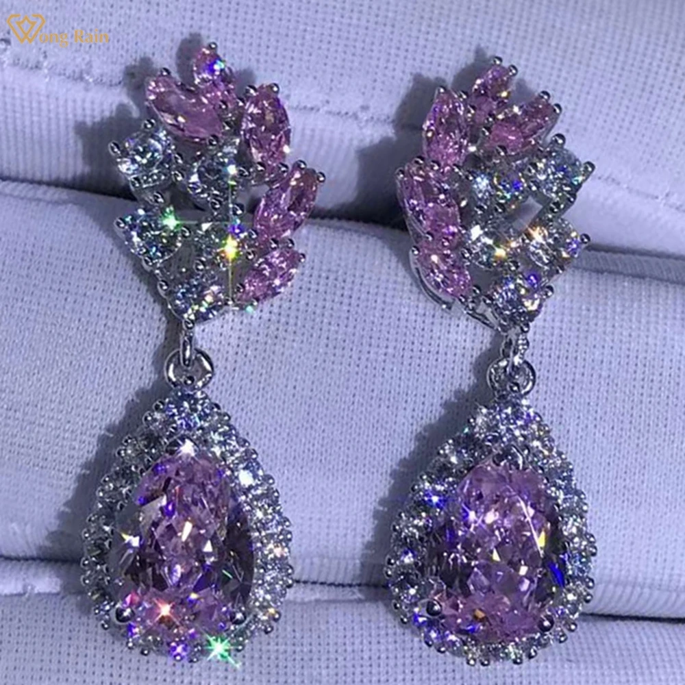 

Wong Rain, Стерлинговое Серебро 925 пробы, VVS Pear, 3 карата, D цвет, создан, Moissanite, драгоценный камень, Женские Висячие серьги, шпильки, хорошее ювелирн...