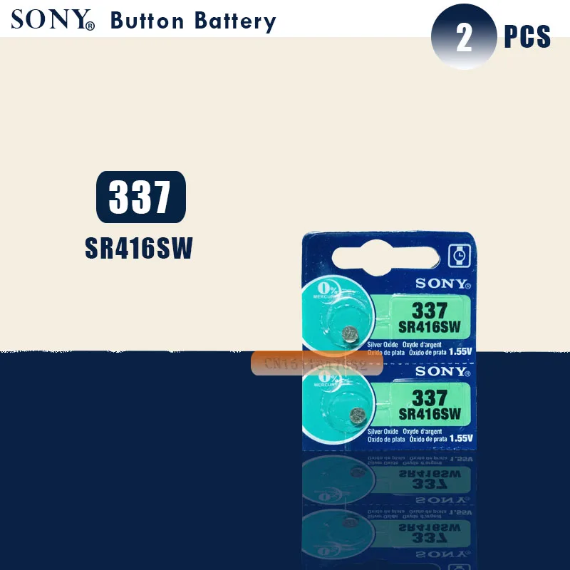 2 шт. Sony 100% оригинальный 337 SR416SW 1 55 в оксид серебра часовая батарея Кнопочная