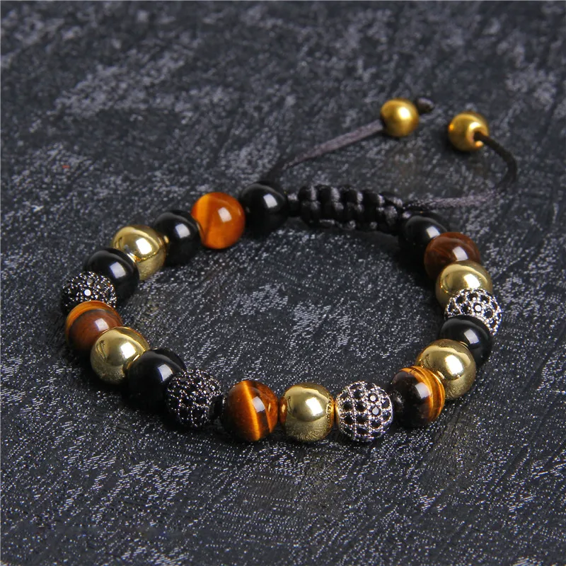 Браслеты из натурального Тигрового Глаза для мужчин ручная работа регулируемый