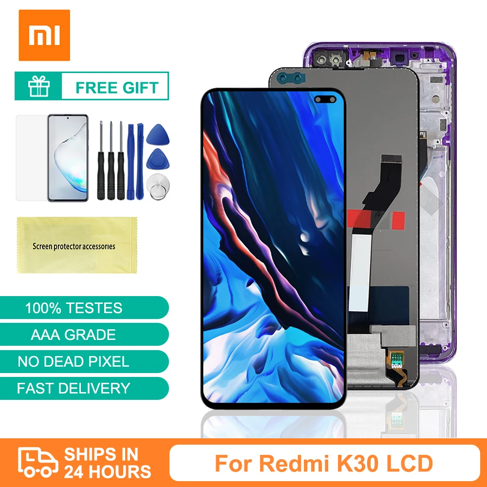 

Дисплейный модуль для Xiaomi Redmi K30, 6,67 дюйма, сенсорный экран, дигитайзер в сборе, рамка для Xiaomi Poco X2, ЖК-экран