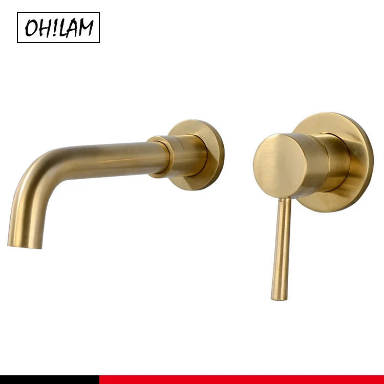 Матовый черный картина настенный кран Ванная комната для раковины носик твердая