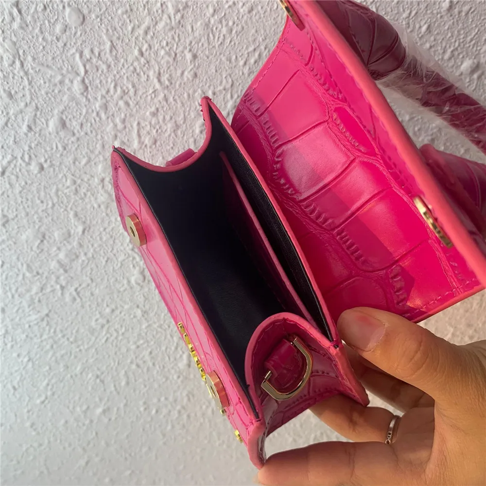 

New Mini Small Square Handbag Fashion Quality PU Leather Women's Shoulder Bag Crocodile Pattern Chain Messenger Bags