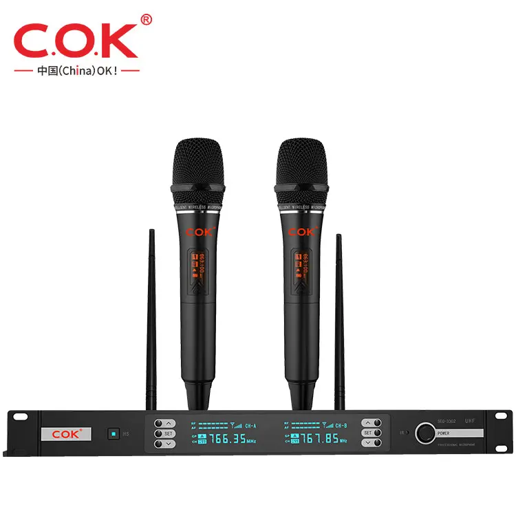 구매 고품질 900MHZ 프로 오디오 200 채널 듀얼 핸드 헬드 안테나 Uhf 무선 마이크 전문 랙 Xlr 출력 수신기