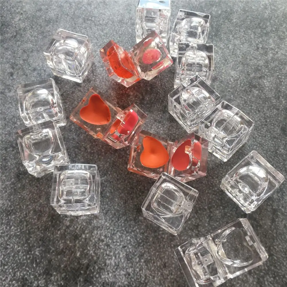 5 шт. 1 г прозрачный мини пустой квадратный косметический контейнер для губной