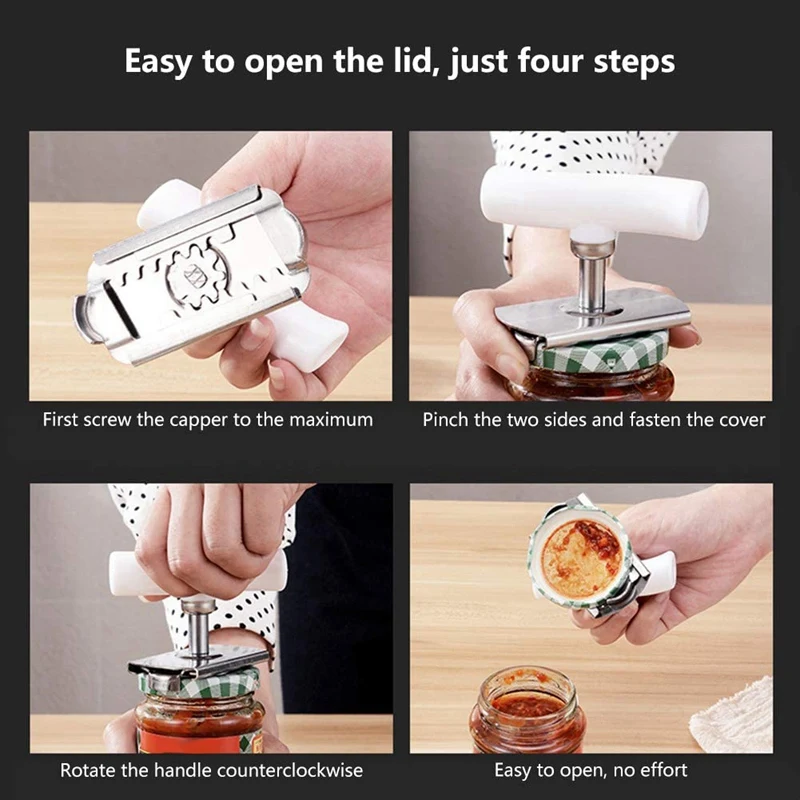 

2 Pack Adjustable Jar Opener Stainless Steel Lids Off Jar Opener Bottle Opener Can Opener Kitchen Bar Accessories Tool