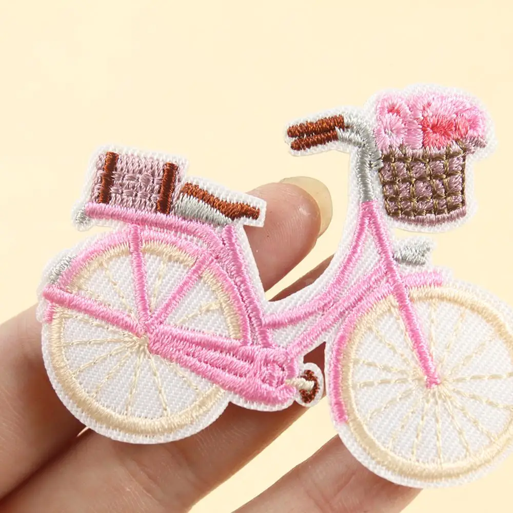 2 шт. розовые нашивки с помощью утюга для велосипеда вышитые путешествий по