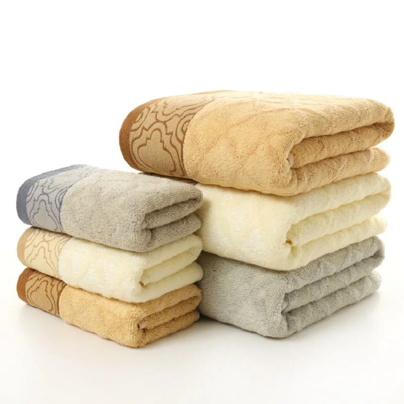 bamboo fiber three piece towel bath towel set untwisted yarn soft strong water absorption rhomboid towel for home hotel bathroom free global shipping