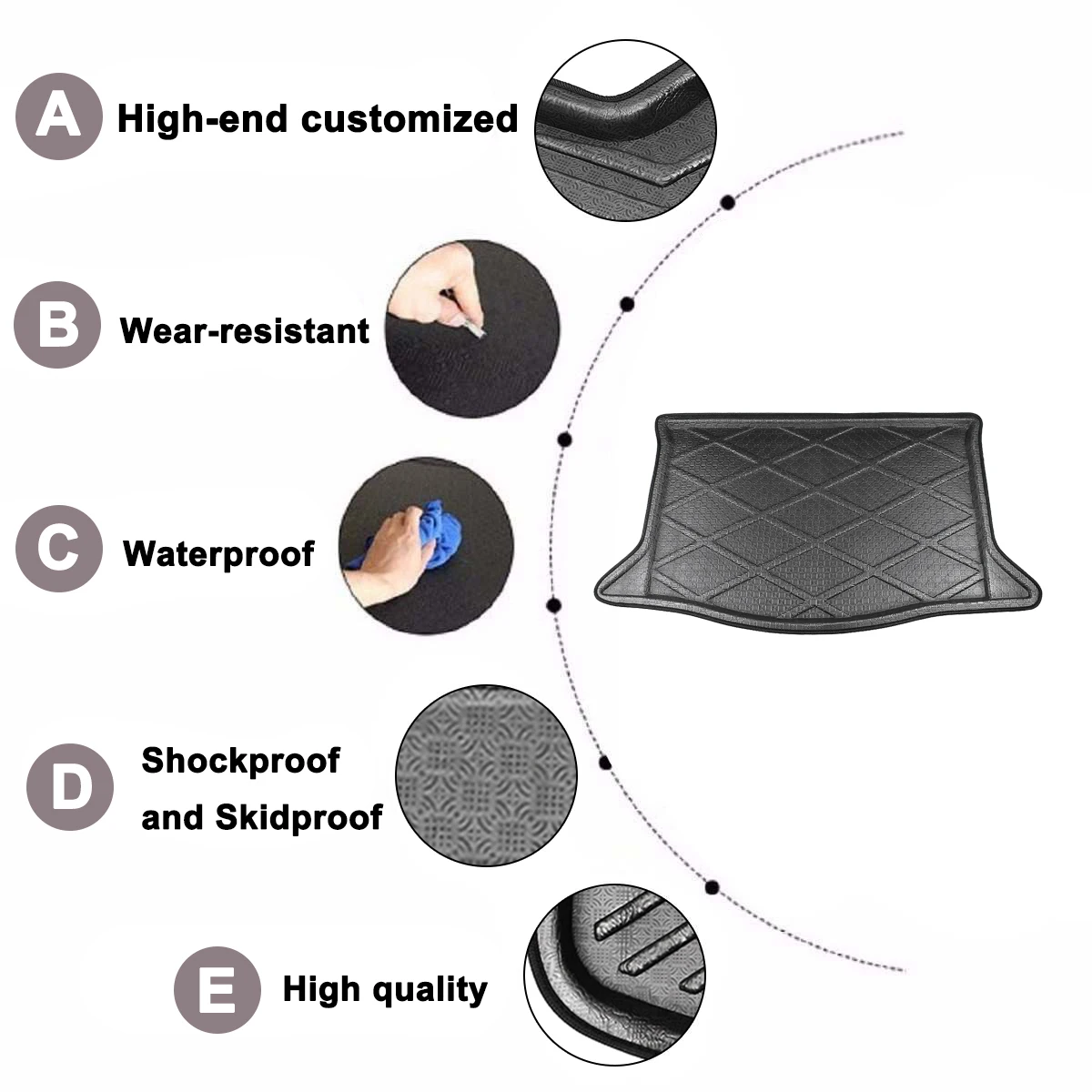 Автомобильный задний багажник коврик для ботинок водонепроницаемые коврики