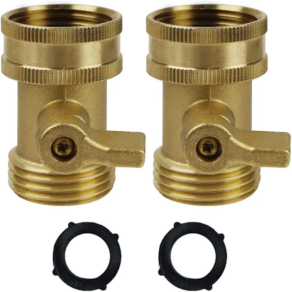 

Brass Shut Off Valve 2 Pack Corrosion Resistant 3/4 Inch Solid Brass Garden Hose Shut Off Valve Outdoor Hose Connector