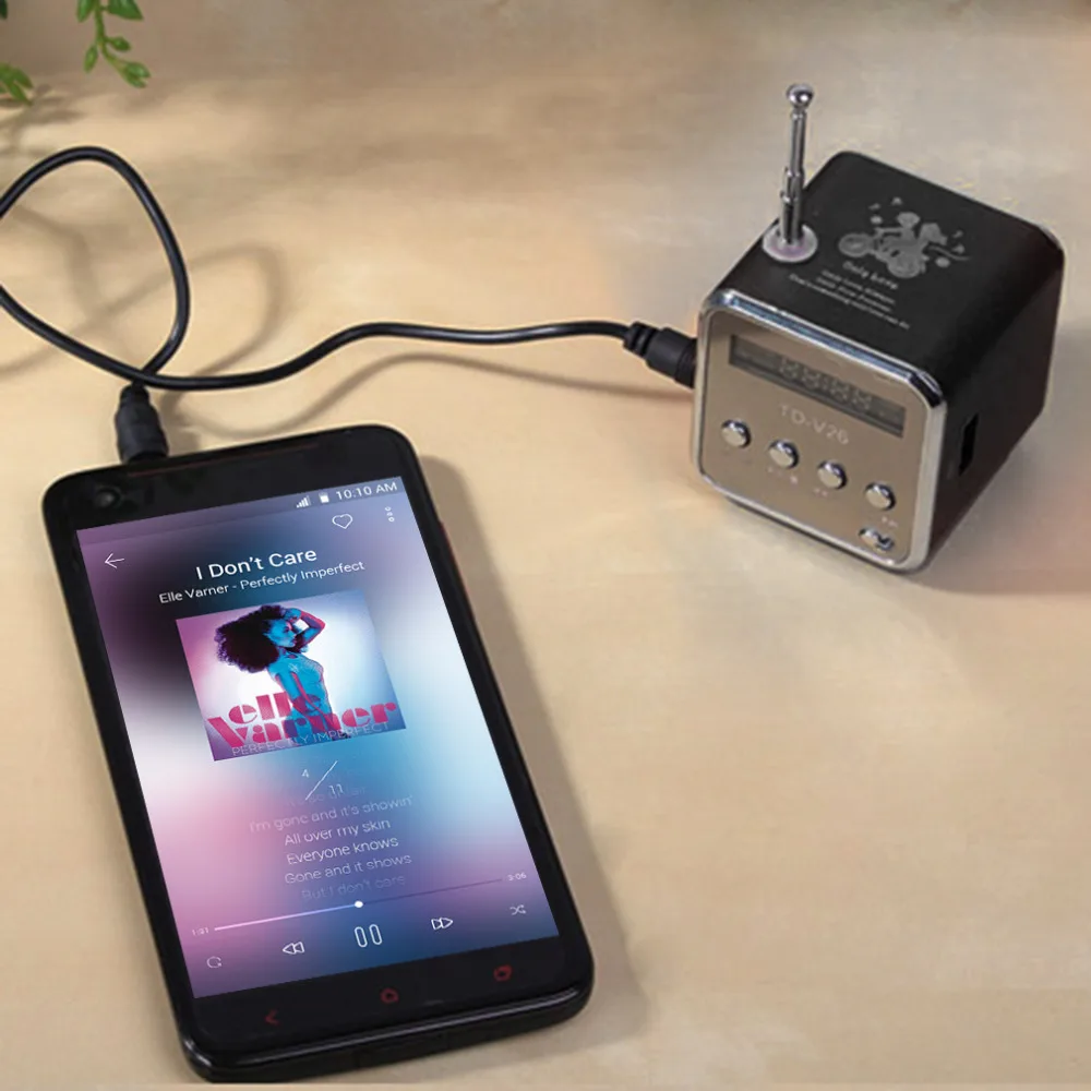 TD V26 портативный микро TF USB мини динамик музыкальный плеер fm радио стерео mp3