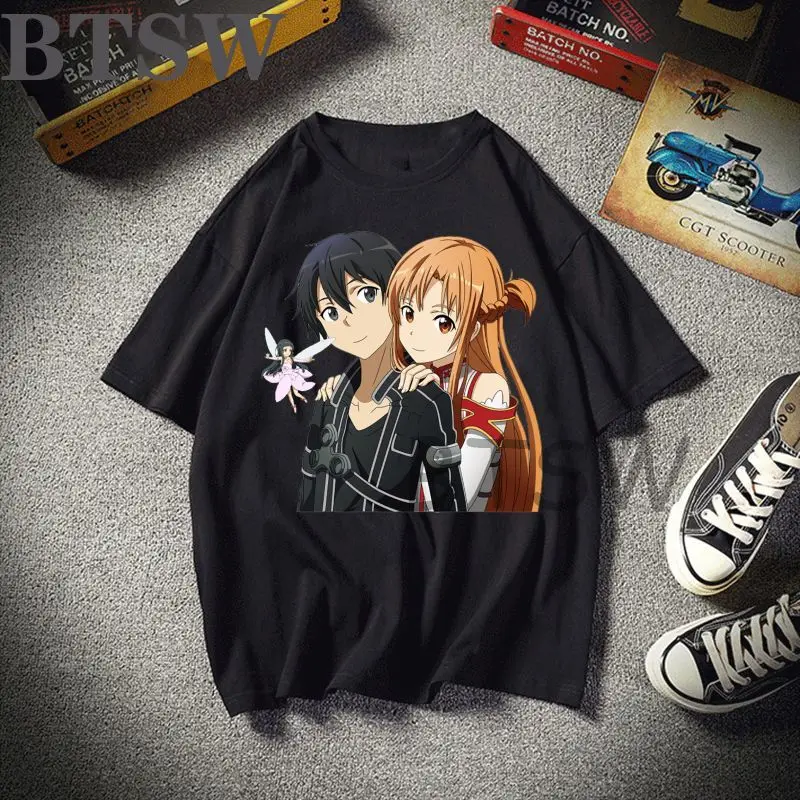 90s обувь для вечеринки в Стиле косплей Sword Art Online футболки с графическими принтами
