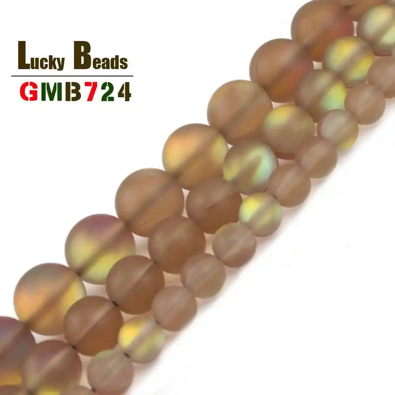 Коричневые матовые Австрийские кристально блестящие лунные камни круглые