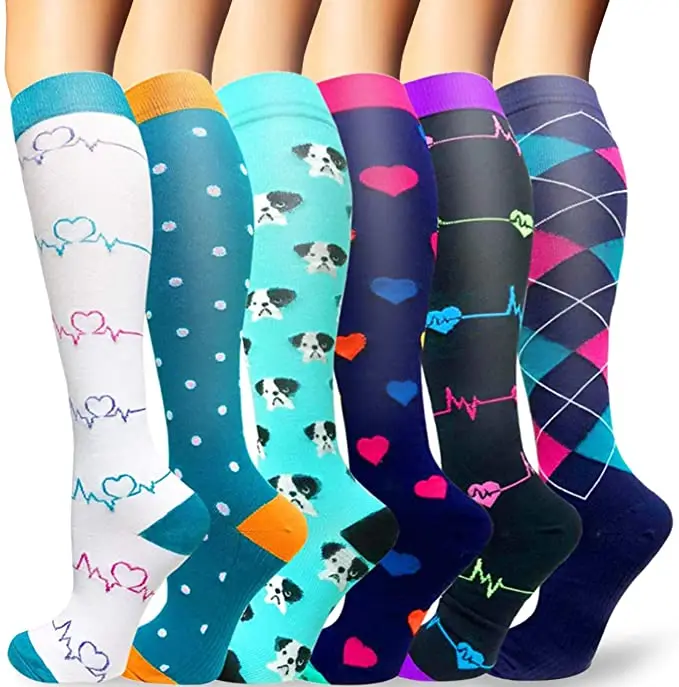 

Multi-Color Compression Socks 30 Mmhg Women Men Thigh Socks Fit Stretch Pressure Outdoor Sports Compress Nursing Socks For Male