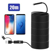 20m Car Endoscope 8mm Flexible Micro Usb Type Mini Sewer Inspection Camera Android Phone Borescope Video for Mobile Smartphone