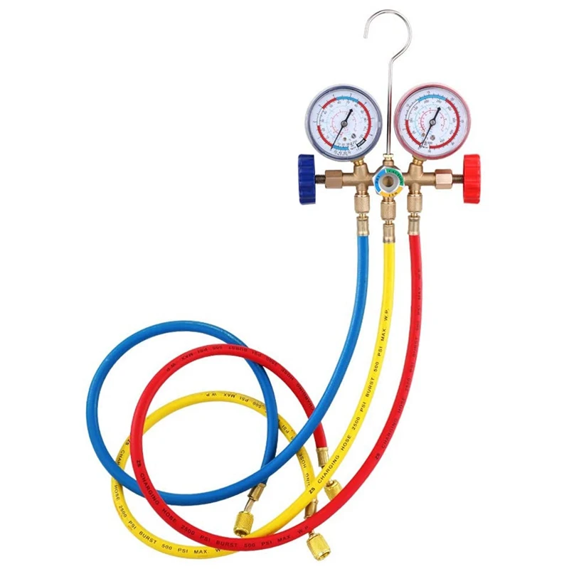 

Refrigerant Pressure Gauge Set Air Conditioning Tool for R12 R22 R404A R134A Air Conditioning and Refrigeration