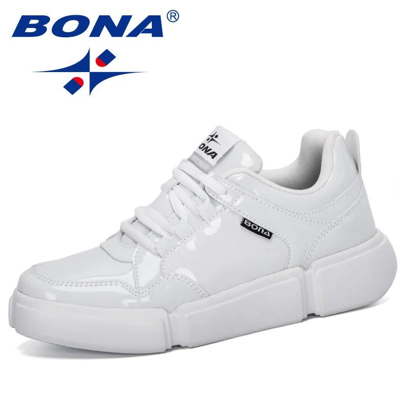 Женские кроссовки BONA Вулканизированная плоская подошва дышащие на платформе