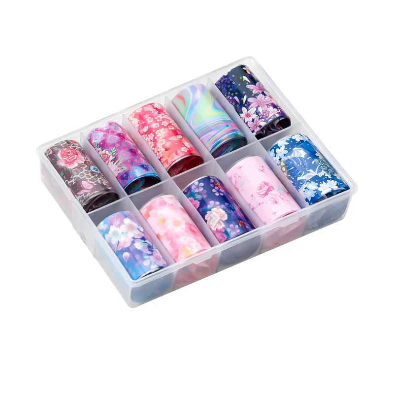 

1 Box of 13 Models Nail Art Transfer Paper Flower Starry Sky 3D Holographic Butterfly Character DIY Nail Art Decoration Sticker