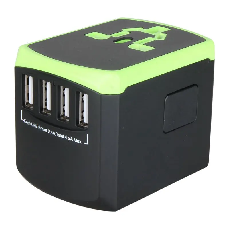 Универсальный адаптер питания для путешествий Международный Smart 2.4A 4 USB