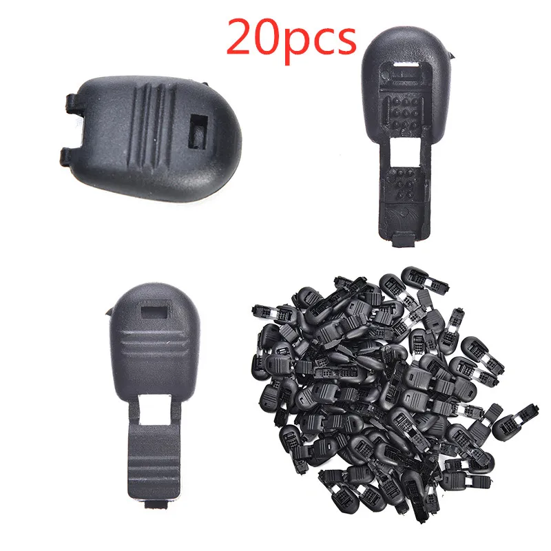 

20 Pcs Black Paracord Plastic Zippers Pull Replacement For Bags