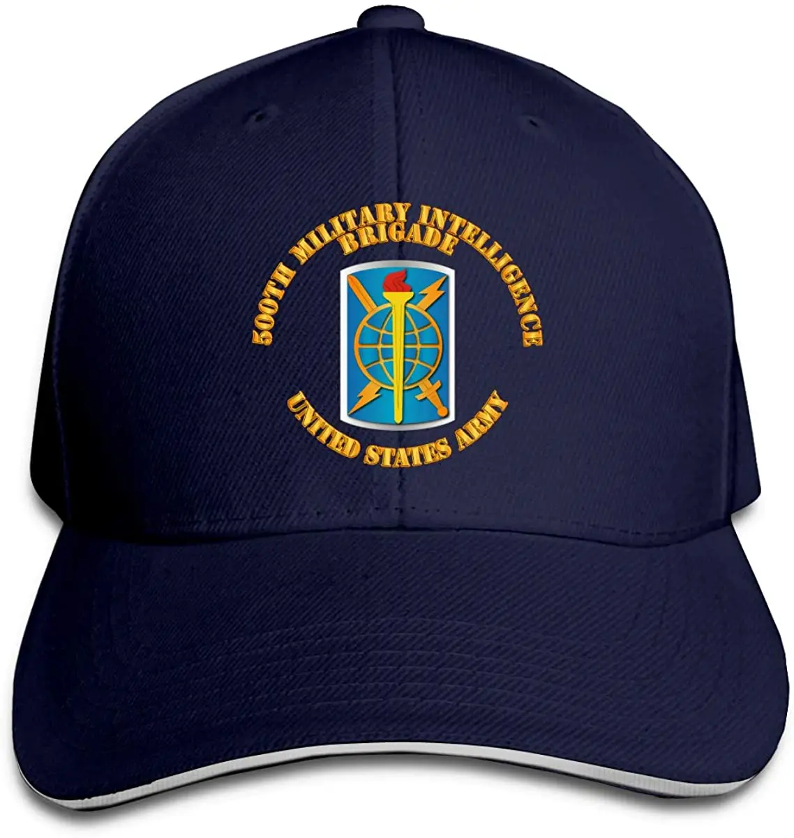 

USA Hat 500th Military Intelligence Brigade Adjustable Baseball Caps Vintage Sandwich Capcustom Logo