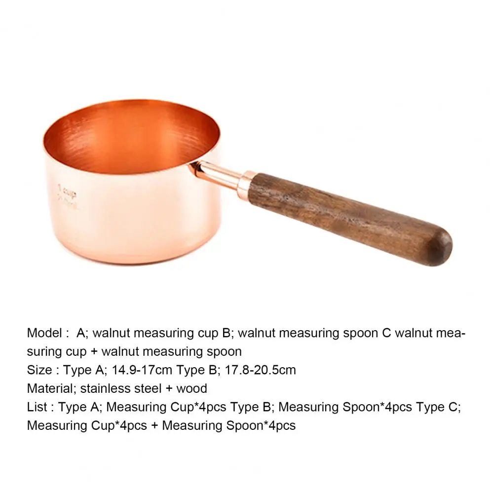 

Measuring Spoon Inside Polished Comfortable Walnut wooden handle Kitchen Baking Set for Baking Kitchen Acceessories