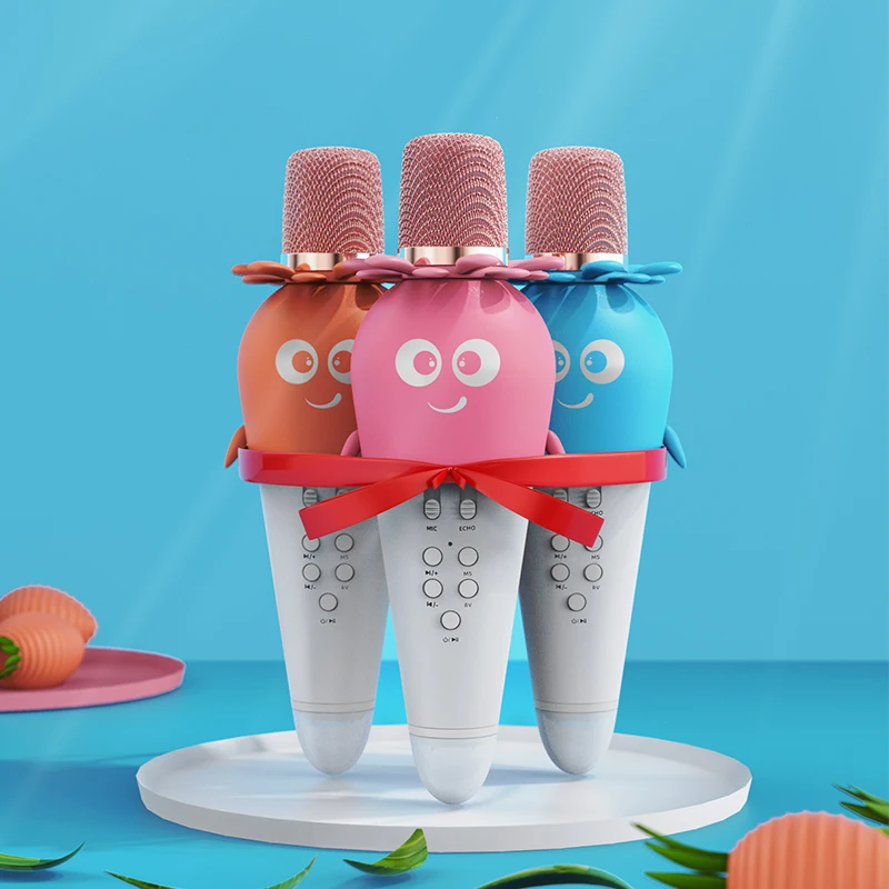 

Bluetooth Karaoke Microphone Handheld Karaoke Mic Audio for Children Musical Stage Toy Music Singing Speaker Kids Gift