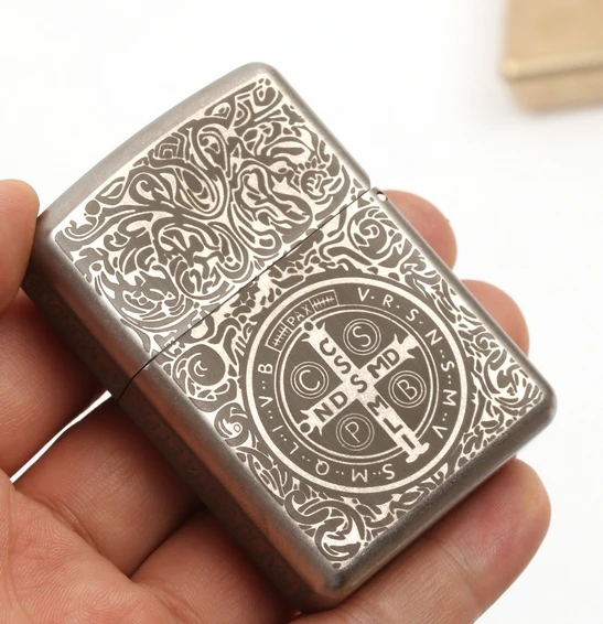 Зажигалка ручной работы TC4 из титанового сплава ZG1877 натуральный камень Иисус
