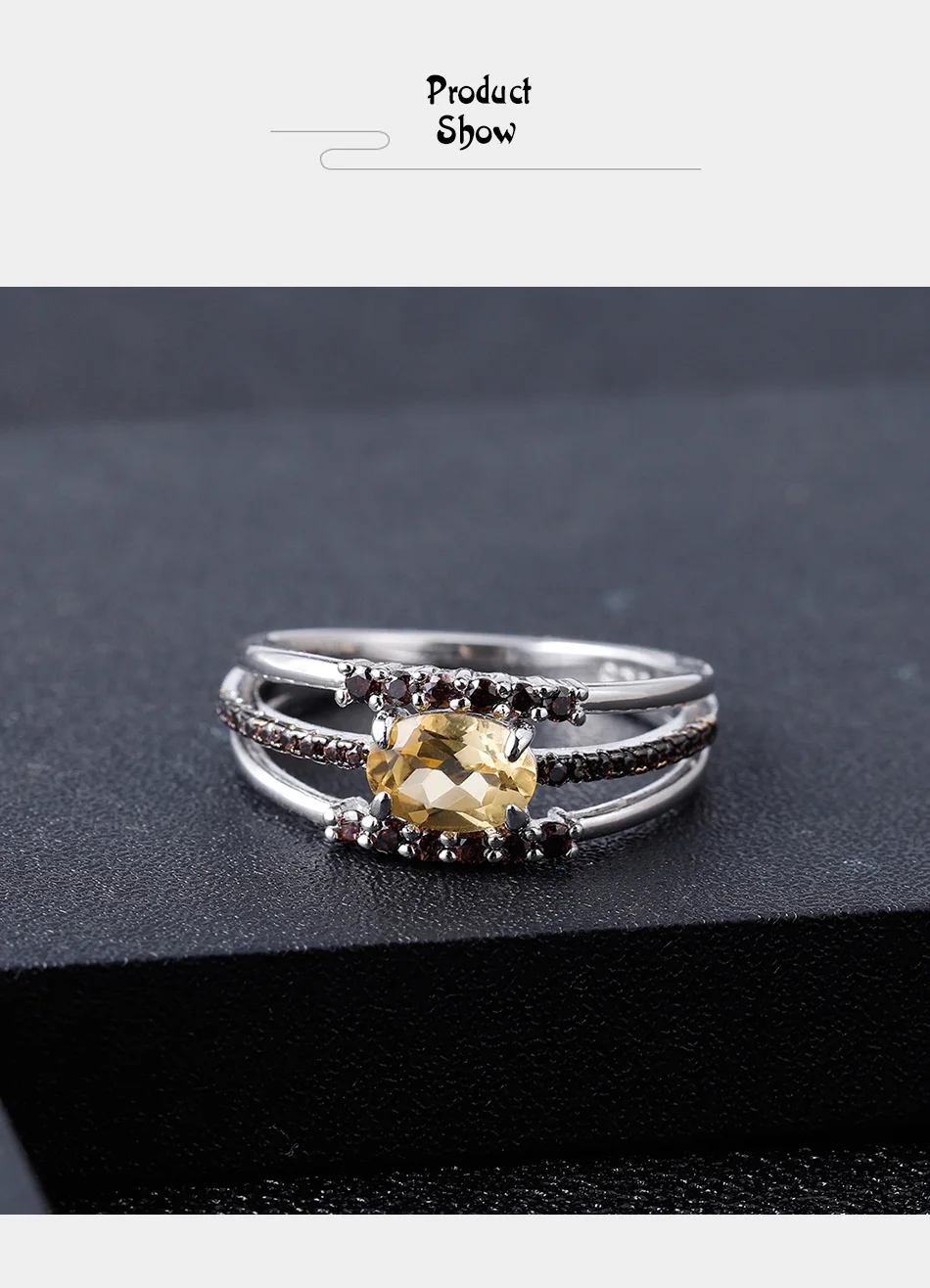 Gem's BALLET 0.81Ct натуральный цитрин драгоценный камень кольца 925 пробы серебро Античный стиль обручальное кольцо для женщин хорошее ювелирное изделие