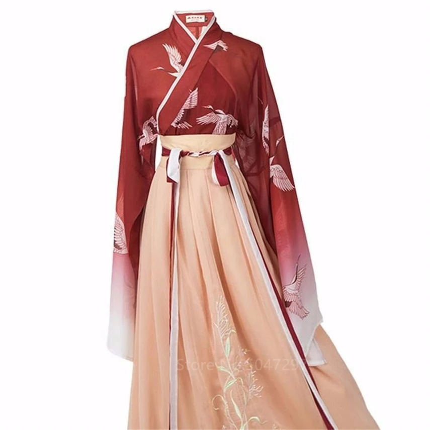 Традиционная китайская одежда ханьфу для женщин и девушек костюм выступлений на