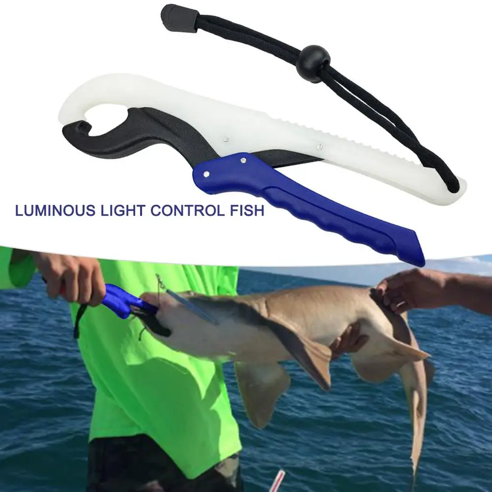 

Fish Catcher Fluorescent Control Plastic Fishing Gripper Luminous Floatable Fish Lip Grabber Lure Pliers With Lanyard