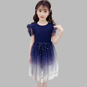 Платья принцессы для девочек; Сетчатое летнее платье для девочек; Детское платье в горошек с оборками; Детские костюмы в стиле пэчворк