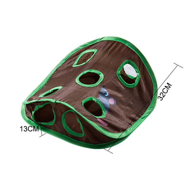 

Cute Pet Cat Interactive Hide Seek Game 9 Holes Tunnel Mouse Hunt Intelligence Toy Pet Hidden Hole Kitten Foldable Toys