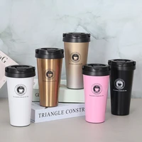 thermos bottle coffee mug with lid vacuum flask sealed stainless steel car hot water bottle outdoor portable travel mug 500ml