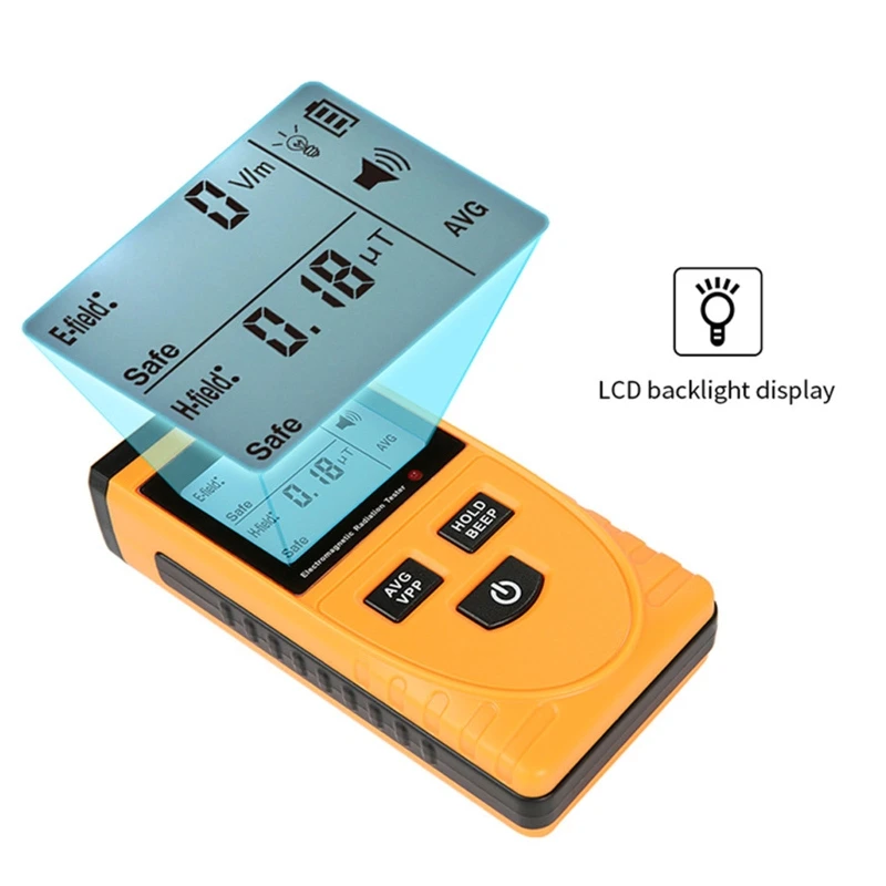 electromagnetic radiation tester home testing meter mobile phone computer radiation digital detector with lcd backlit display free global shipping
