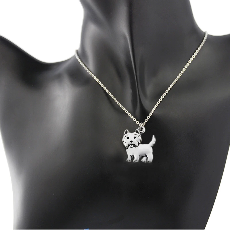 Fei Ye Paws, женское ожерелье, Westie, подвески, Boho, медные, металлические, собачьи подвески, ожерелье s, длинная цепочка из нержавеющей стали, ожерелье для девочек