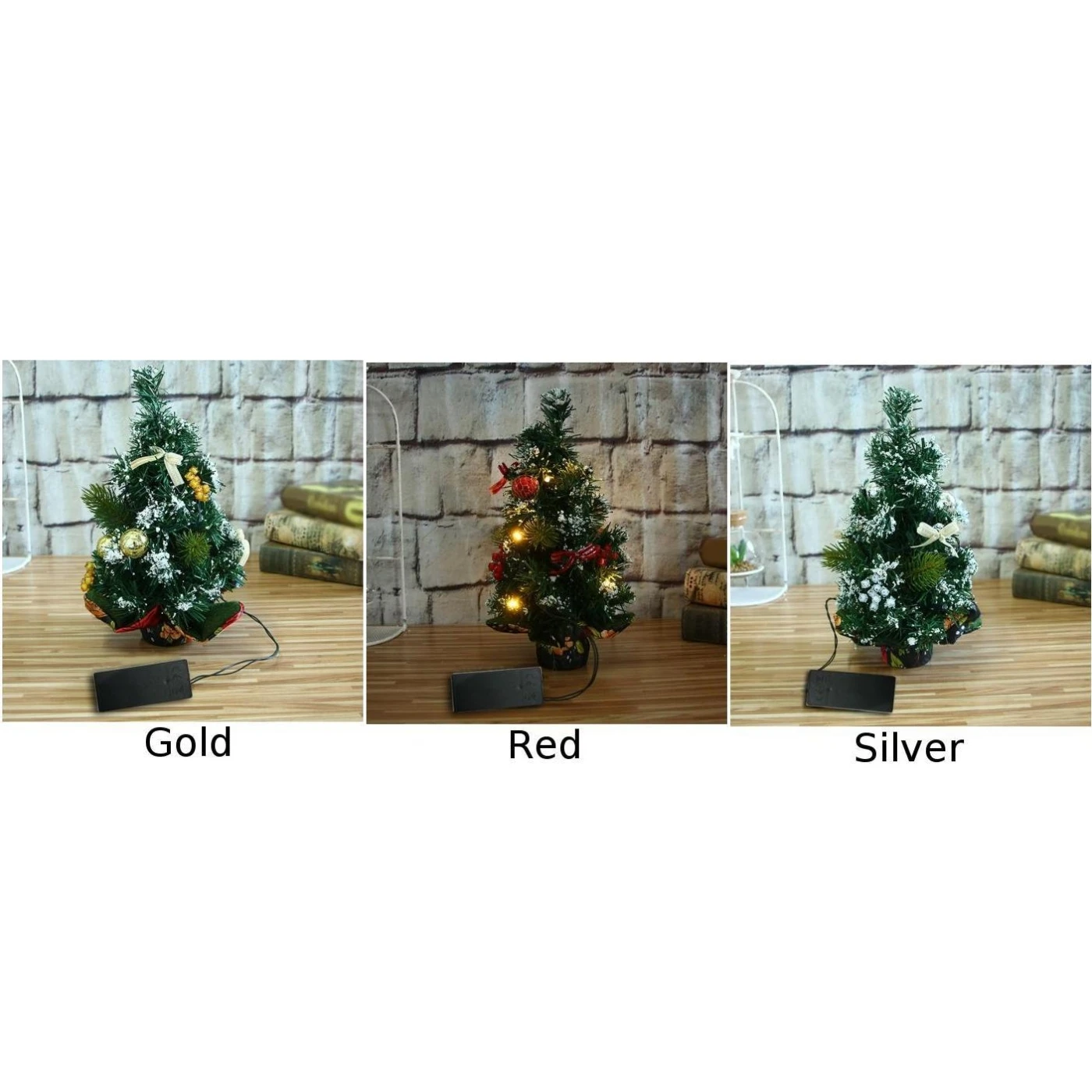 Home Tabletop Artificial Mini Christmas Tree With Durable Lights Xmas Ornaments | Дом и сад