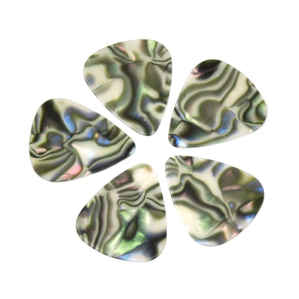 Фото 100 шт./лот Abalone Seashell 0,71 мм средняя целлюлоидная гитара для акустических электрогитарных басов №1