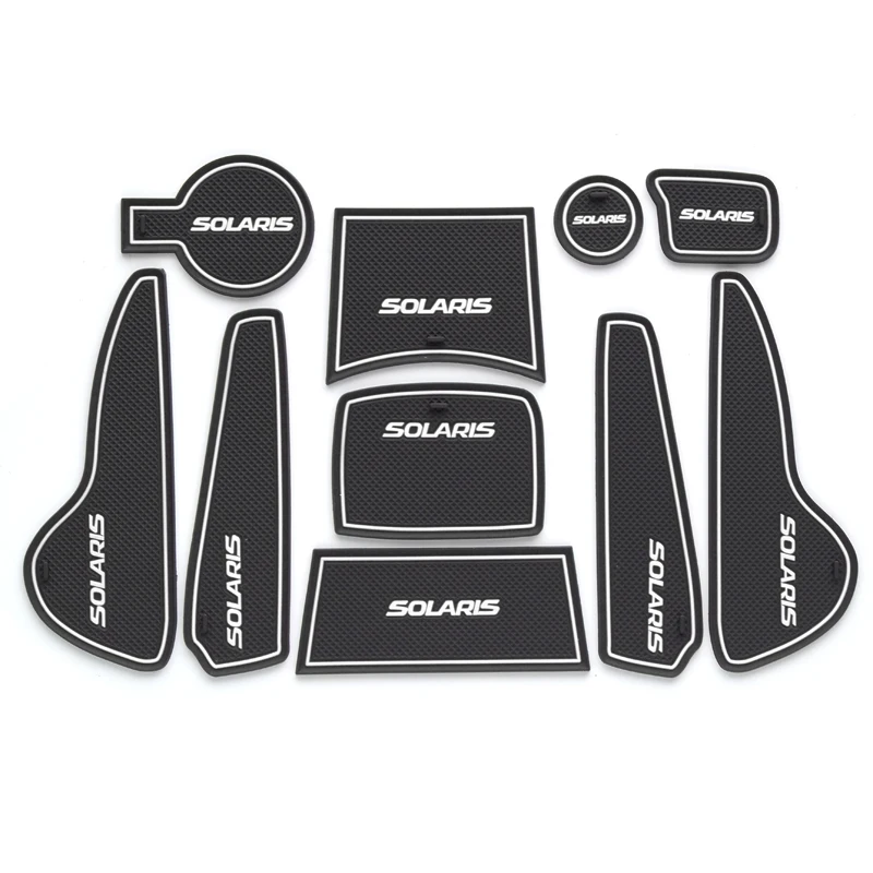 

Автомобильный нескользящий коврик для Hyundai Solaris 2011-2016, нескользящий коврик с прорезями для ворот и чашек, аксессуары для интерьера, резиновые подставки