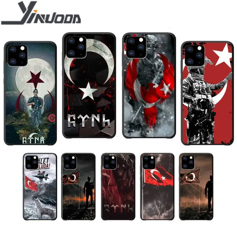 Мягкий черный чехол для телефона Yinuoda с турецким флагом и солдатиком iphone se 2020 6 6s 7 8