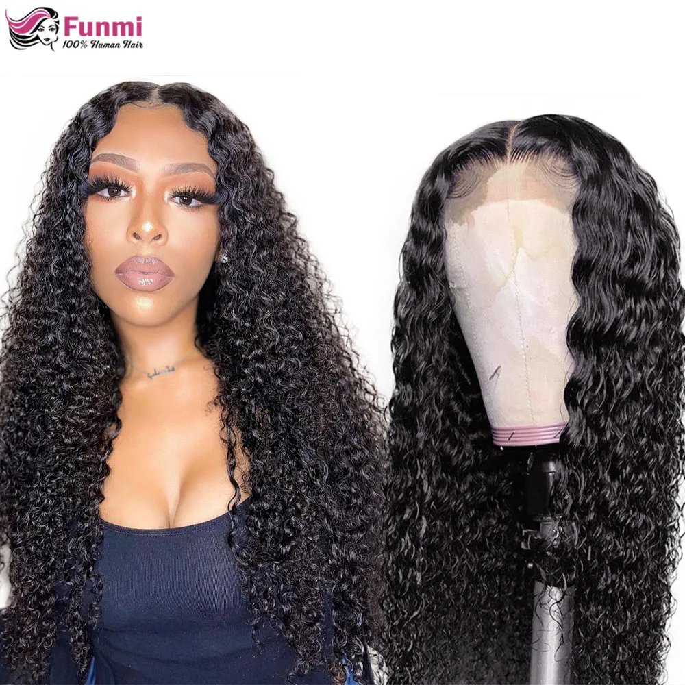 

Transparent Lace Wigs 180 Density 4x4 5x5 Lace Closure Wigs For Women Brazilian Curly Human Hair Wigs Pre Plucked Remy
