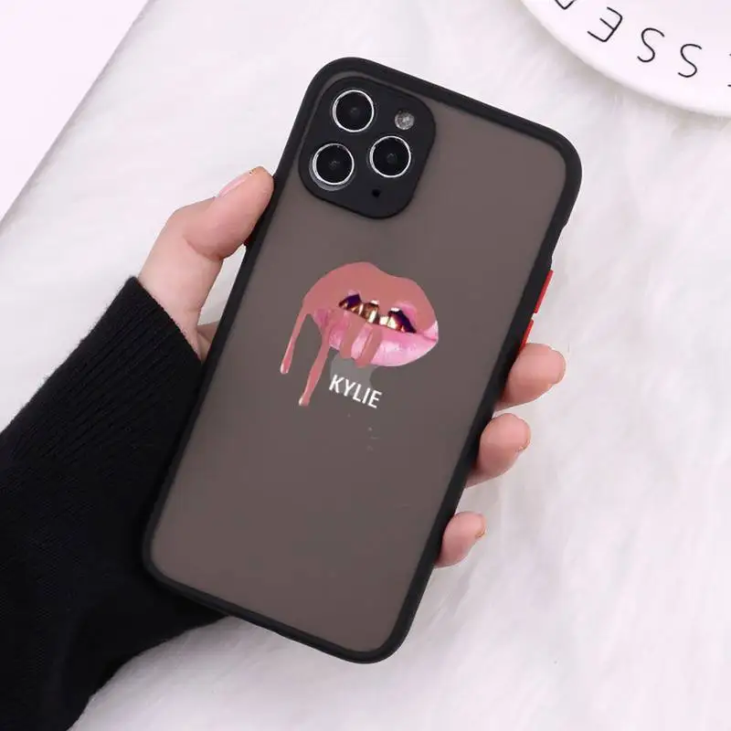 

Sexy Girl Kylie Jenner Lips Kiss Phone Cases Matte Transparent For iPhone 12 Mini 11 Pro XR XS Max 7 8 Plus