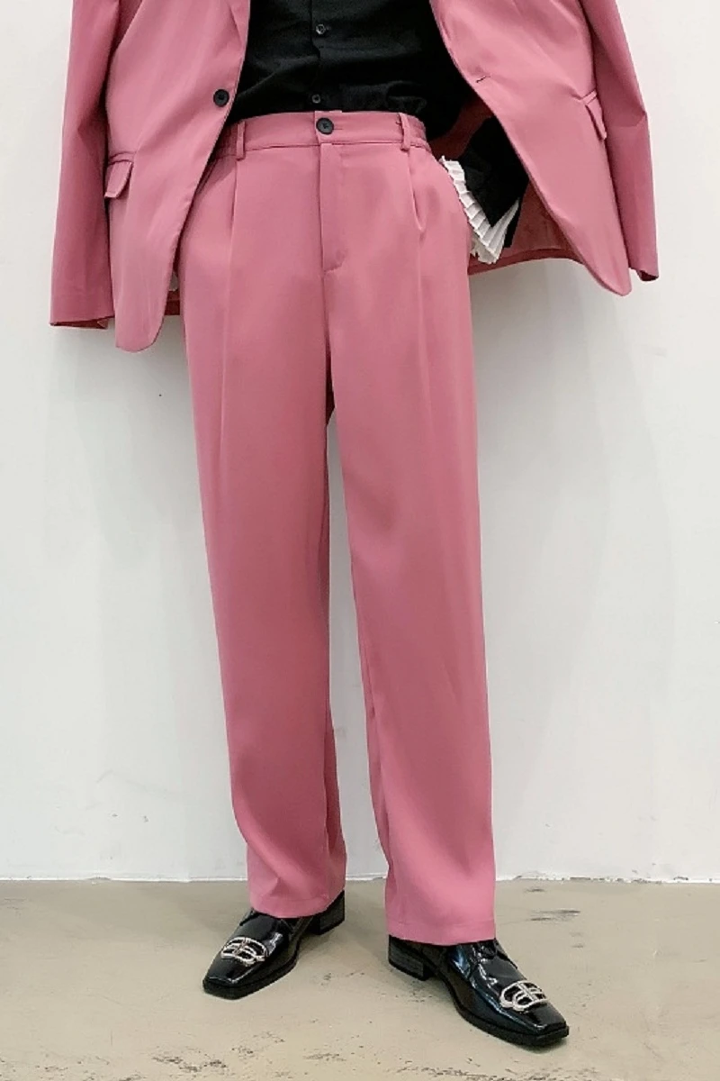 

2020 Spring And Autumn New Original Korean Style Loose Loose Solid Color Suit Trousers Fashion Casual Wide Leg Pants Pink / Grey