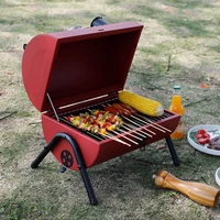thickened folding charcoal grill outdoor full set of tools portable grill household multi person stainless steel charcoal grill