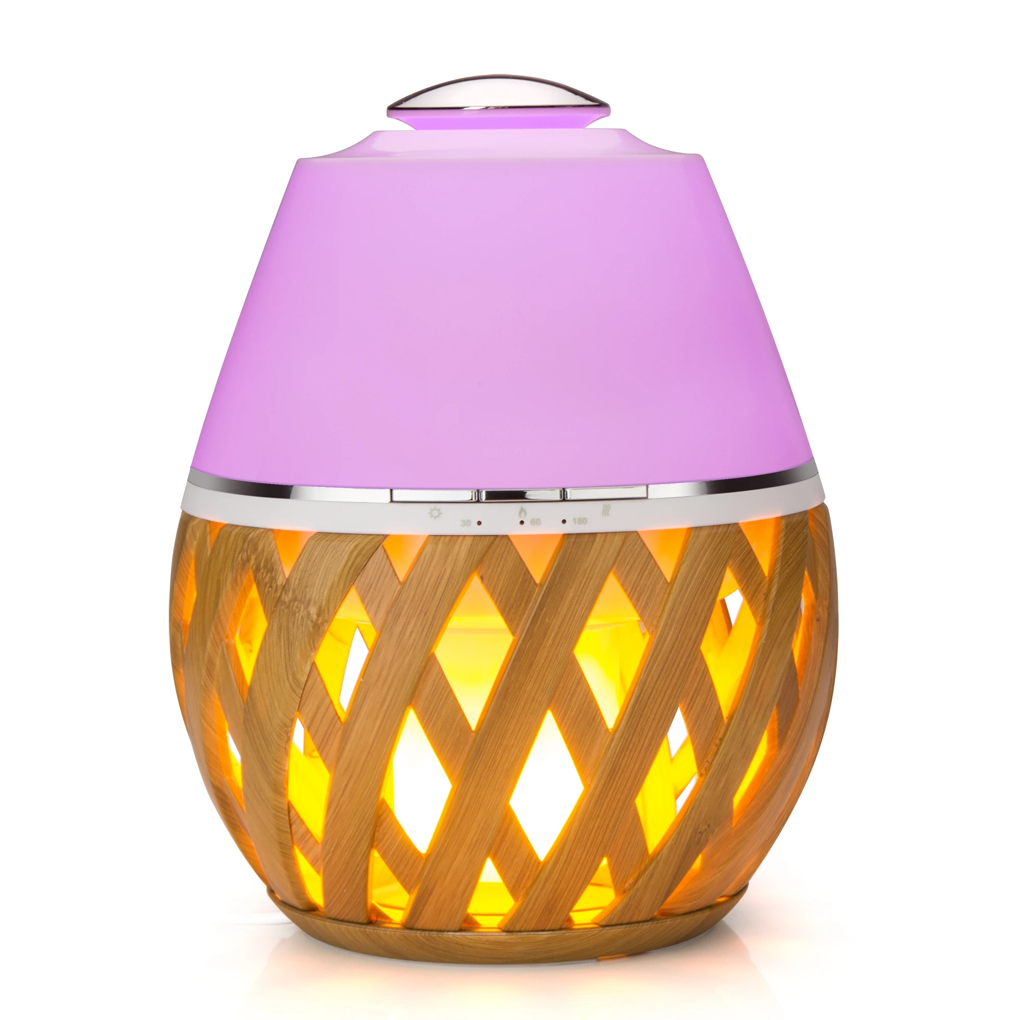 

Best Ultrasonic Humidifier Electric LED Wooden Diffuser Lamp with Flame Light