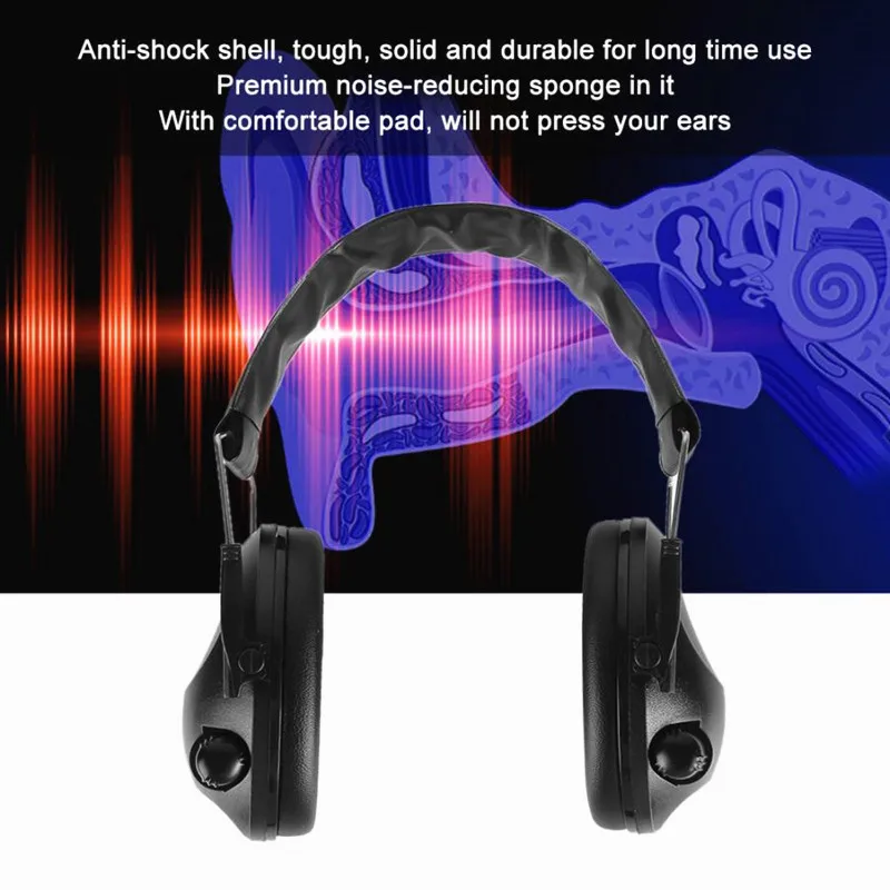 

Tactical electronic headset for hunting shooting headphones noise reduction hearing protection ear protection NRR 20db