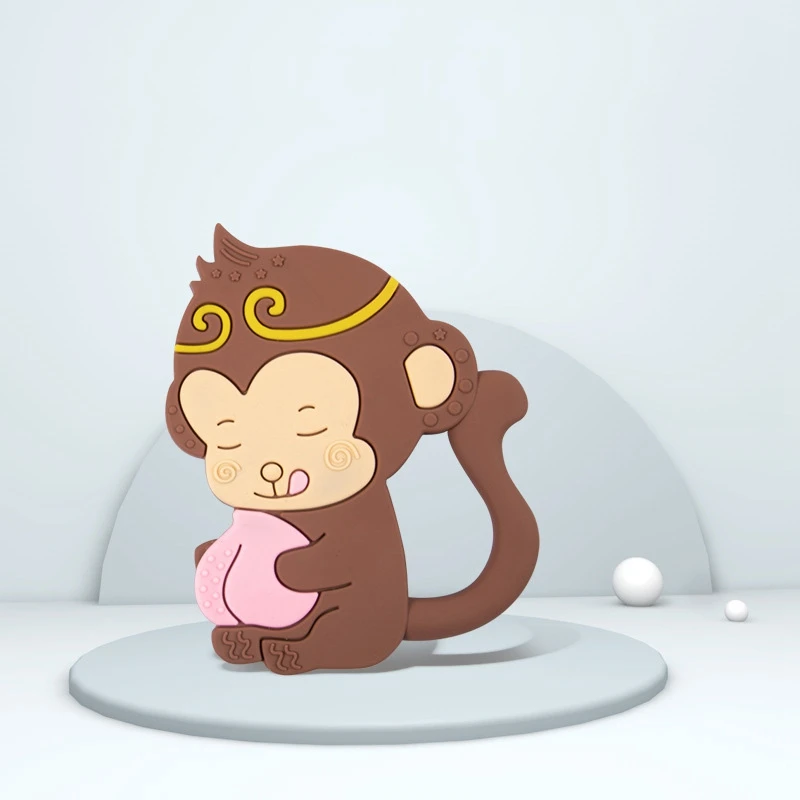 Lemon Comeon Пищевая силиконовая Прорезыватель для зубов, сделай сам, животное, обезьяна, сенсорная игрушка, новорожденная игрушка, силиконовые подвески, Детские Прорезыватели, подарок, 1 шт