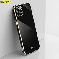 luxury plating square phone case for iphone 13 mirror soft silicone cover for iphone 11 12 13 pro x xs max xr 6 6s 7 8 plus se